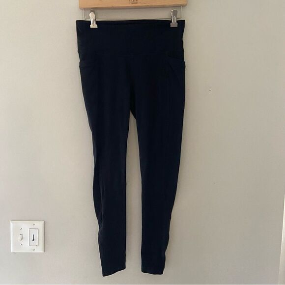 Athleta black full length zippered bottom leggings sizzle medium. - Picture 1 of 7